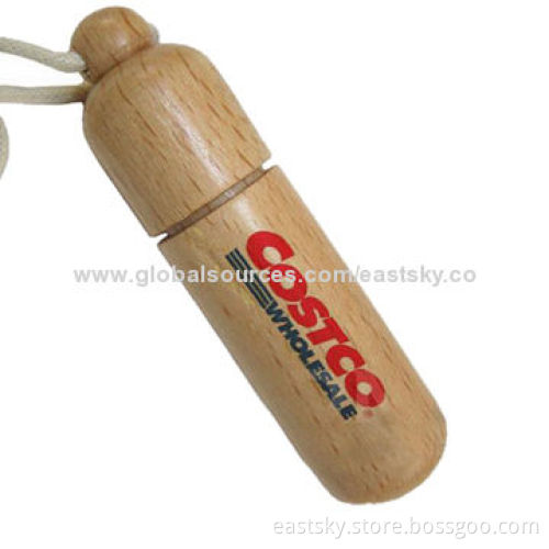 Wood Pill Style USB Flash Drive, USB2.0 Interface, USB3.0 for Option, OEM Services are Welcome